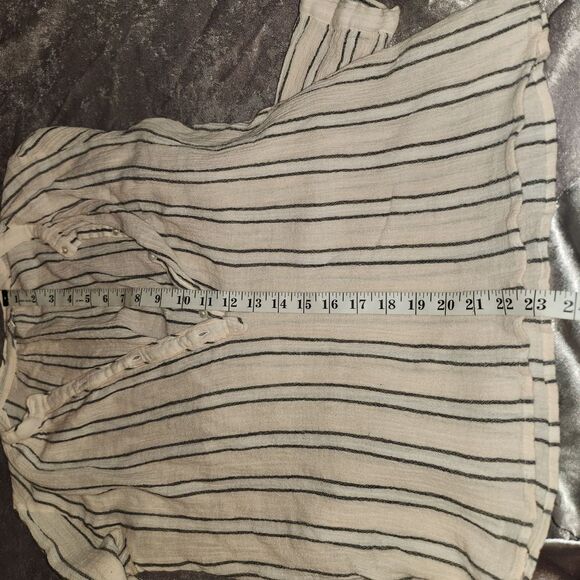 Lucky Brand Cream Button Down Shirt with Mandarin Collar - Picture 7 of 7